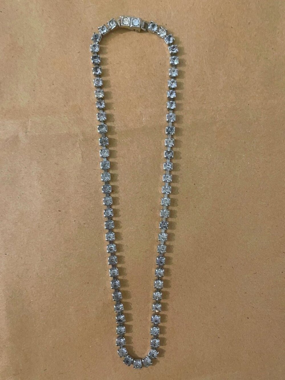 Vintage Rhinestonce Choker Silver